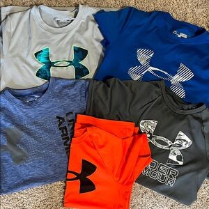 Under Armour Graphic T-Shirts in Gray, Blue, and Orange